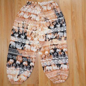 bleach tie dye hippie pants bohemian pants gypsy elephant pants Capri